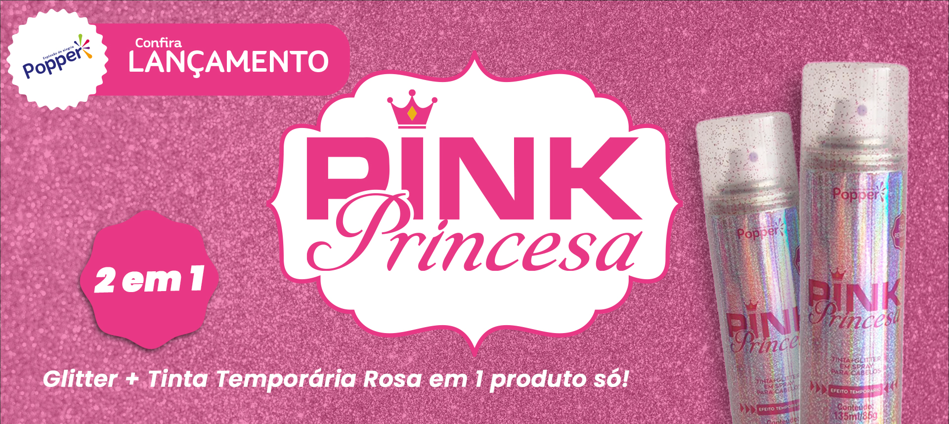 Tinta Temporária para Cabelo Rosa Neon - 135ml