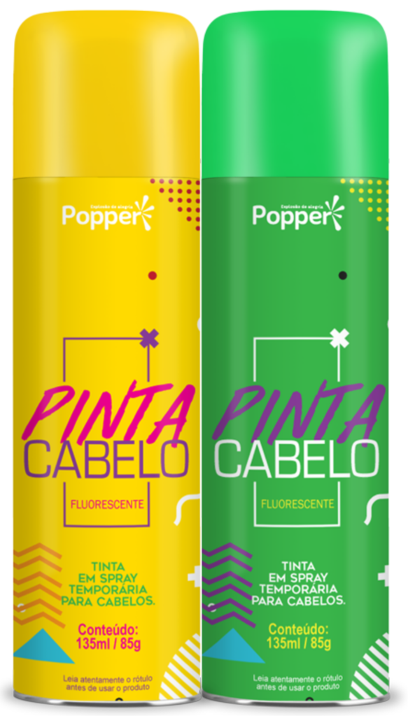 Tinta temporário para o cabelo Popper - Pinta Cabelos Verde e Amarelo